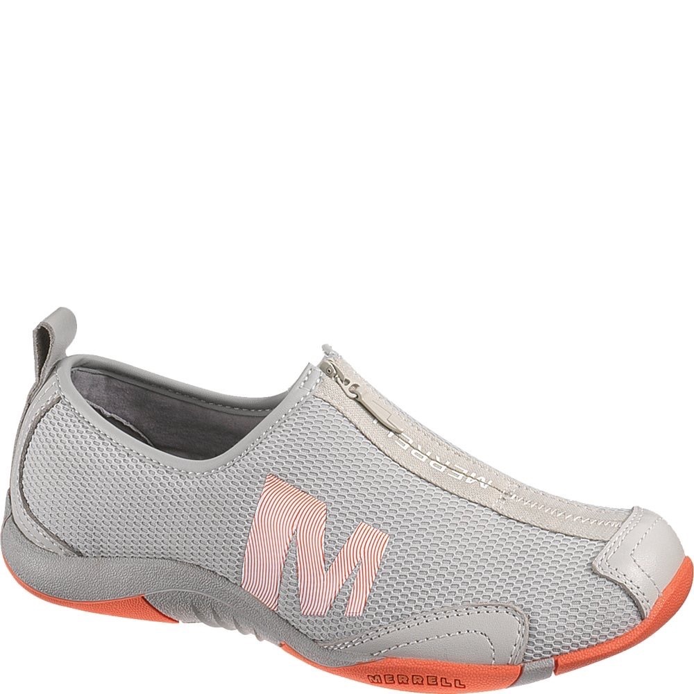 Merrell Womens US 9.5 / 10 UK 7.5 Tamba Breeze Grey Orange Mesh Zip Sneaker Shoe